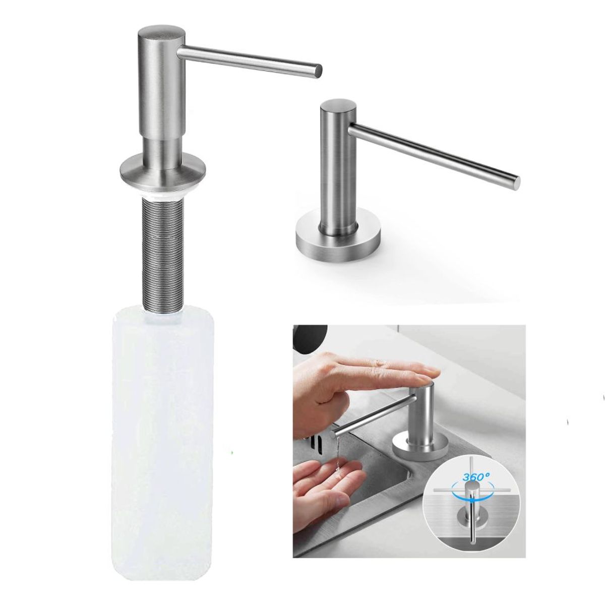 GENERICO - Dispensador Jabón Liquido Empotrado Antivandálico Tames Acero Y Abs