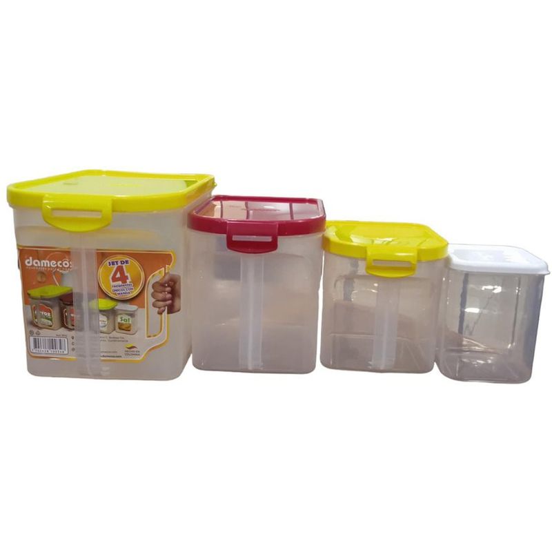 DAMECOS - Recipiente  para alimentos con manija set x4 damecos