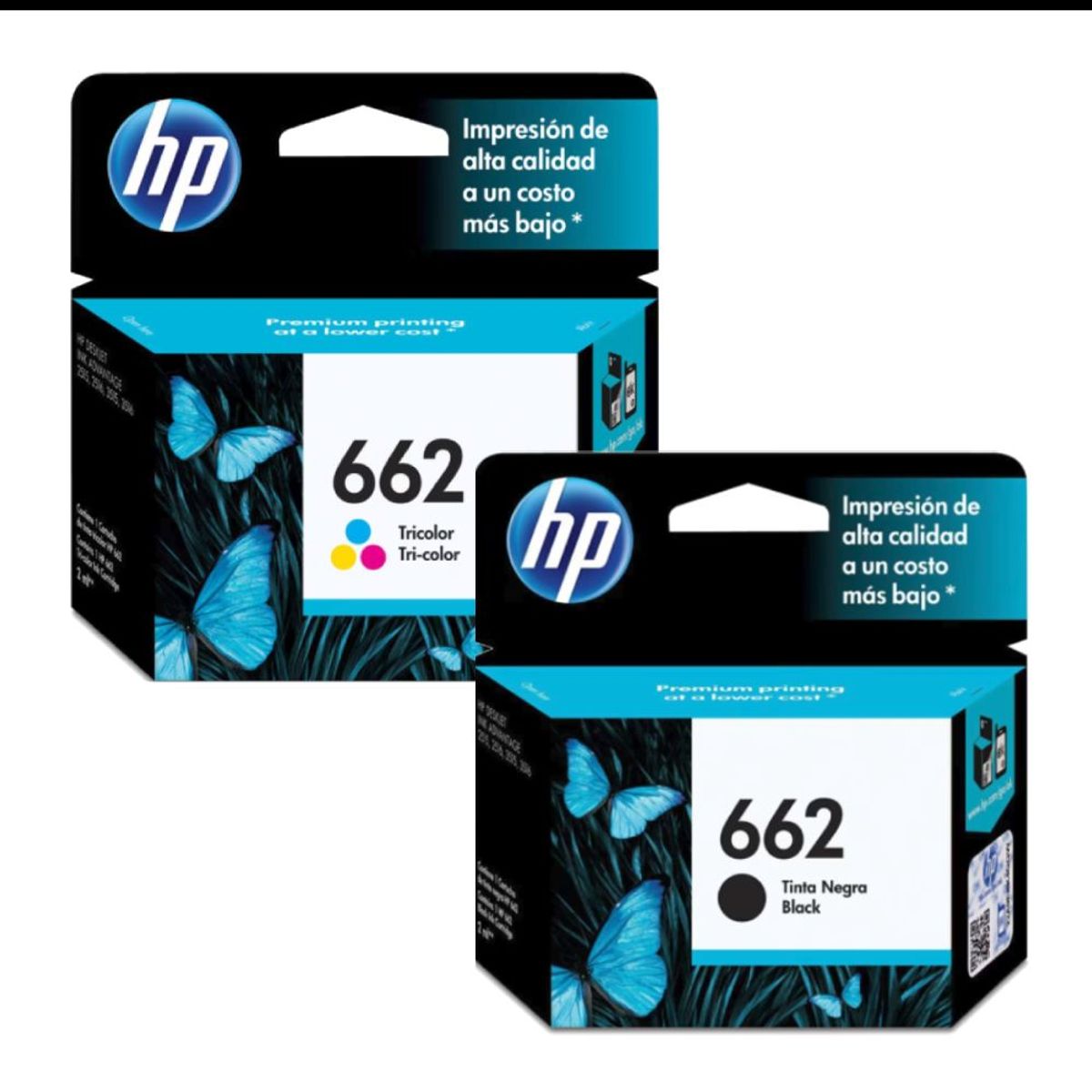 HP - Combo Cartucho de Tinta HP 662 Negra y Tricolor Original