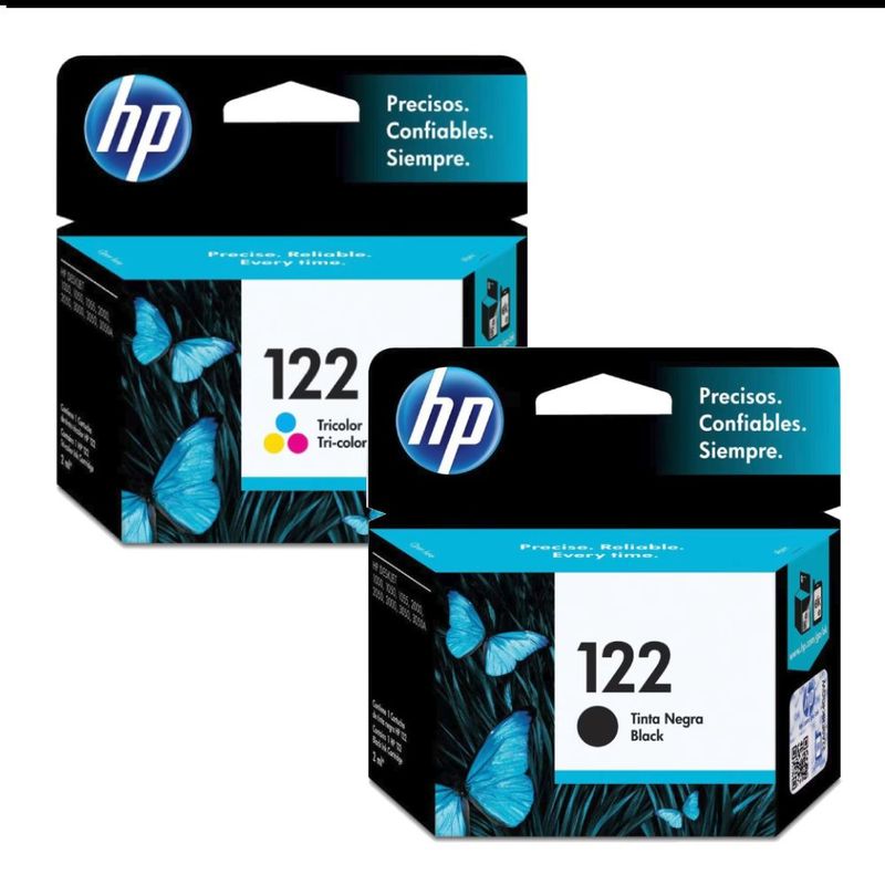 HP - Combo Cartucho de Tinta HP 122 Negra y Tricolor Original