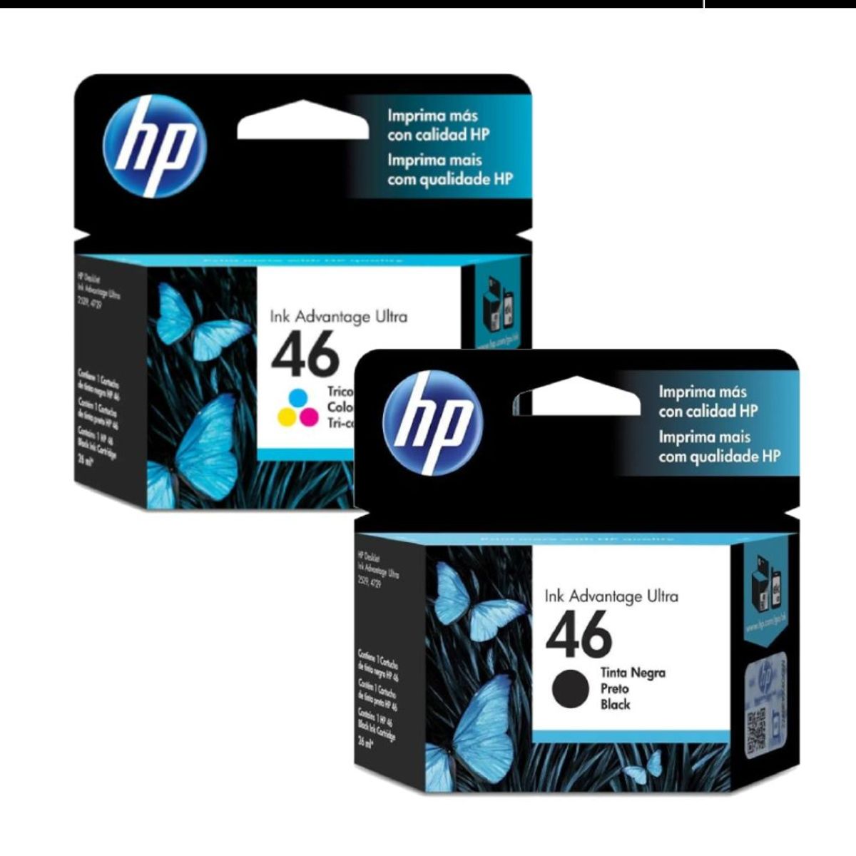 HP - Combo Cartucho de Tinta HP 46 Negra y Tricolor Original