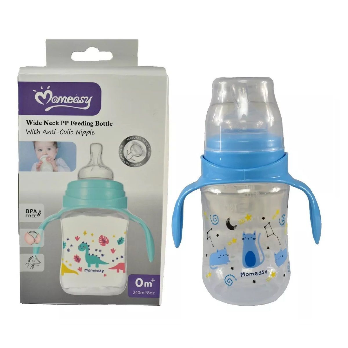 MUNDO BEBE - Tetero Boquilla Anti cólico Antirreflujo 8 Oz Bebé