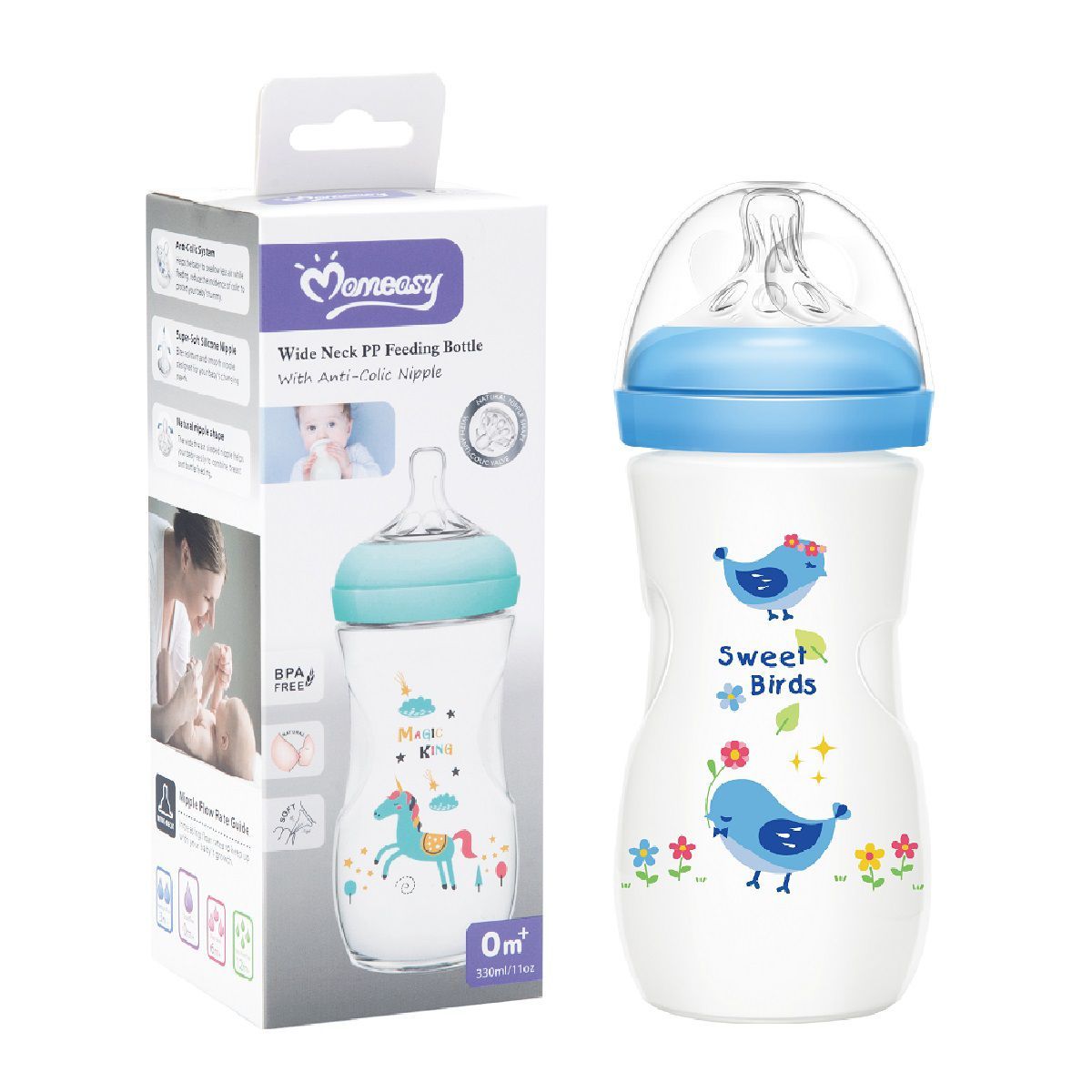 MUNDO BEBE - Tetero Anti cólicos Antirreflujo Para Bebé 11 Oz
