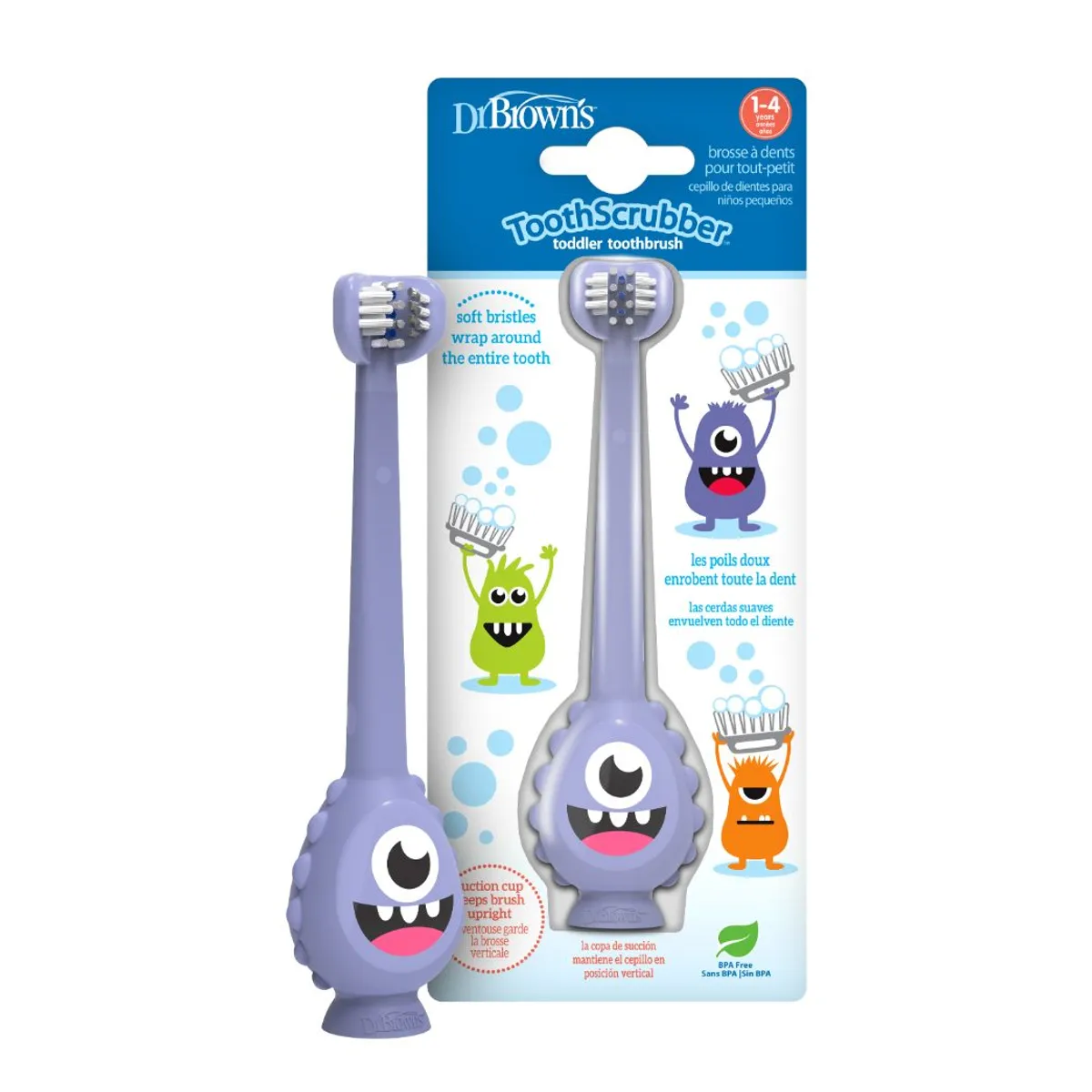 DR BROWNS - Cepillo de Dientes DR BROWNS ToothScrubber™ Mounstruo