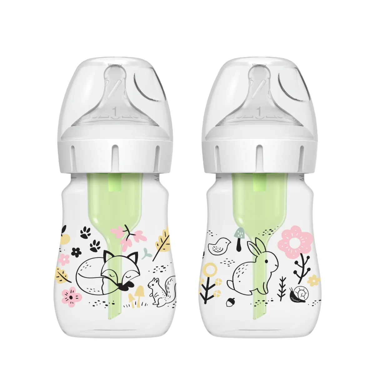 DR BROWNS - Teteros Option+ Boca Ancha de 5 Oz Decorado Bosque Set x 2