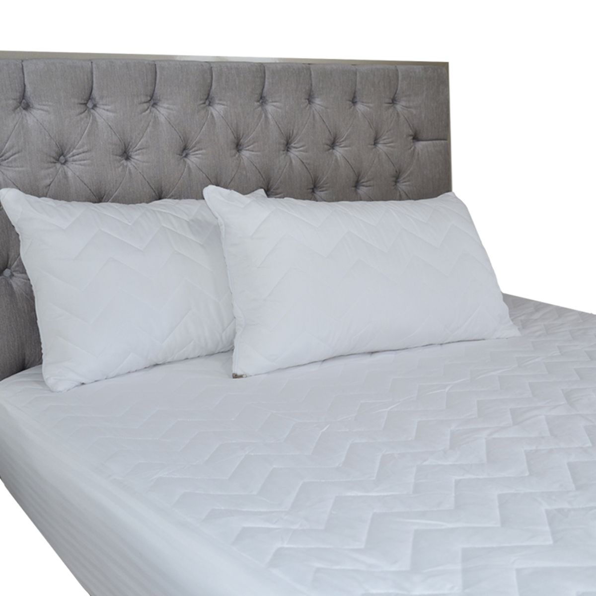 HOGARETO - Protector Colchón Cama King 200x200cm + 2 Fundas Acolchadas.