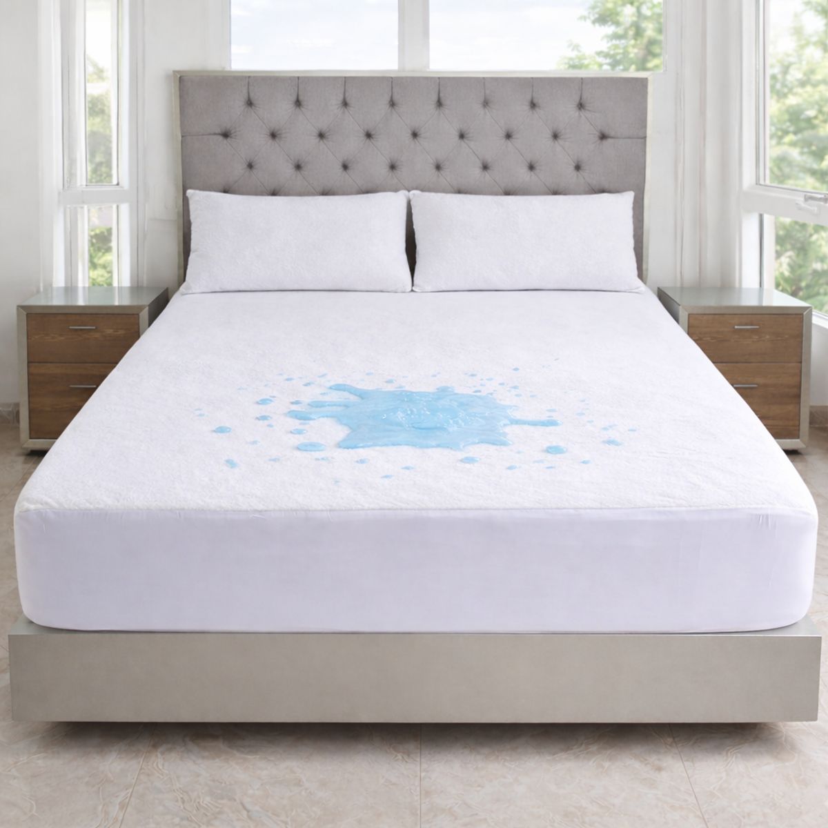 HOGARETO - Protector Colchón Impermeable Cama Doble 140x190cm + 2 Fundas.