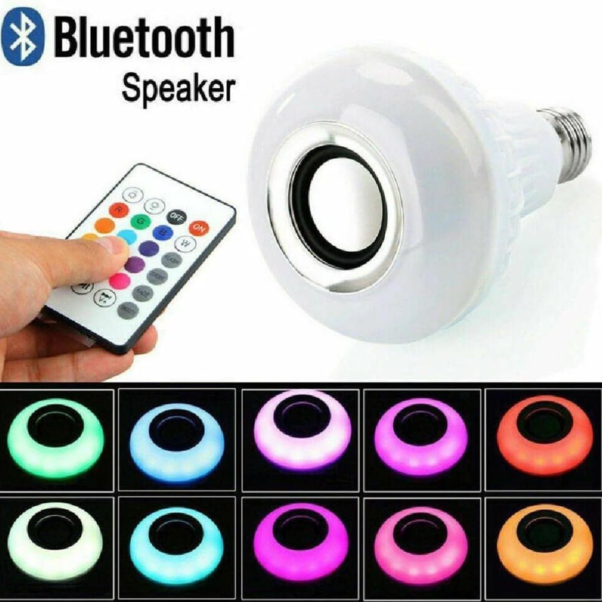 ONE PIXEL - Bombillo Led Multicolor Parlante Bluetooth Con Control Remoto