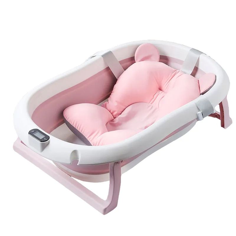 ENFANT'ASY - Bañera Tina Portatil Plegable Silicona cojín y termómetro--