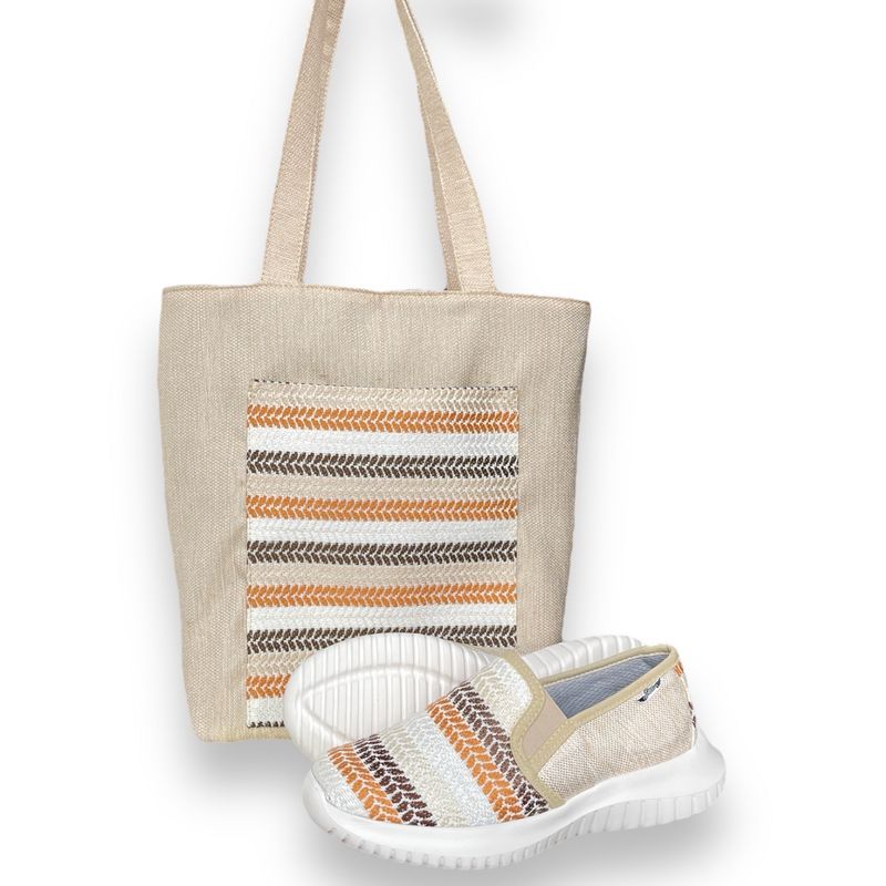 XIAN SHOES - combo ultraliviano  trenza beige