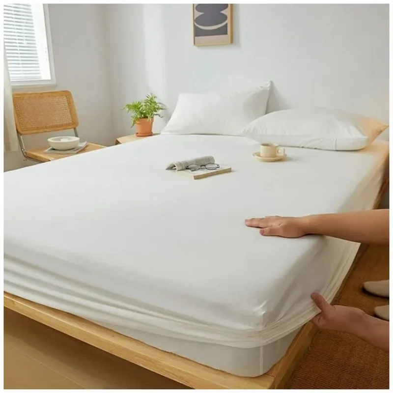 HAPPY BEAR - Protector Colchón King Poliester Basic Blanco Antifluído