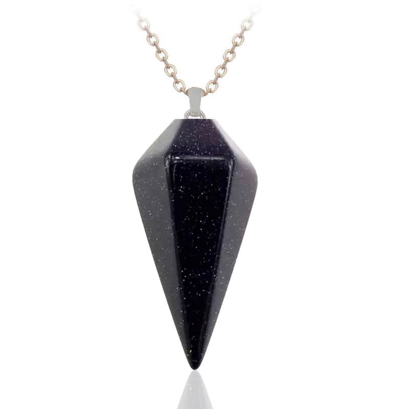 DAYOSHOP - Collar Pendulo Cuarzo Lluvia De Plata Acero Mas Estuche