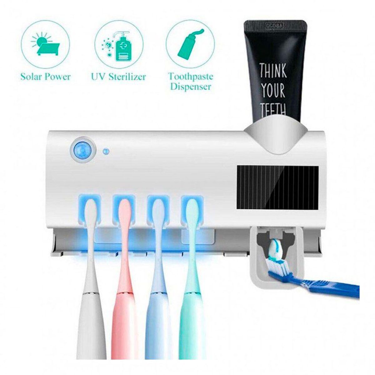 ZHOPI CO - Soporte Esterilizador Uv Cepillo De Dientes  Dispensador Crema Dental
