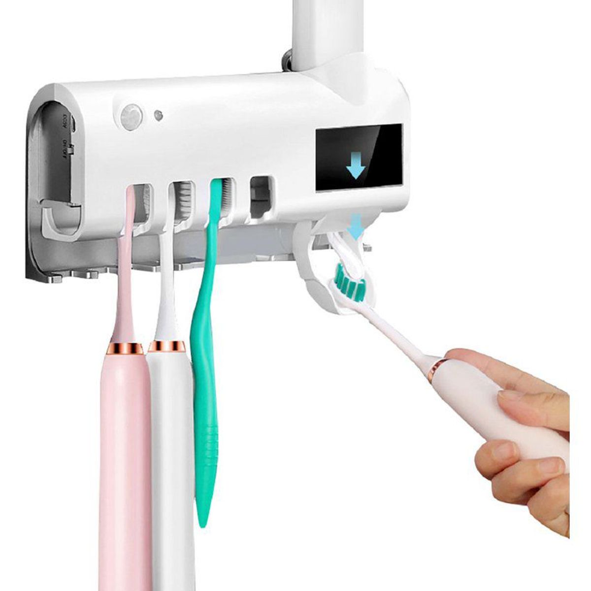 ZHOPI CO - Soporte Esterilizador Uv Cepillo De Dientes  Dispensador Crema Dental