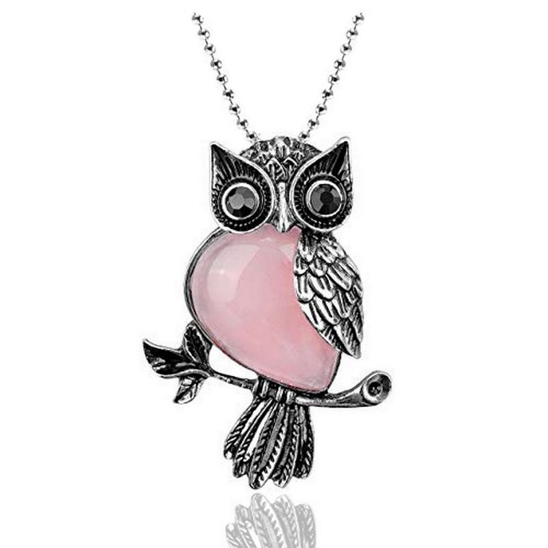 DAYOSHOP - Collar Buho Cuarzo Rosa Mas Estuche