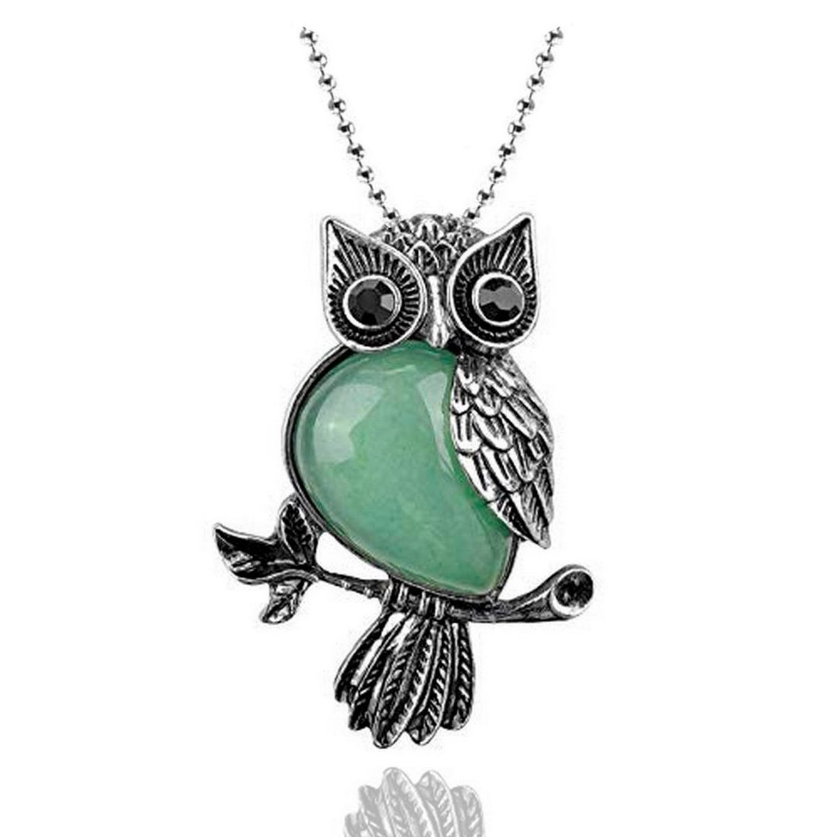 DAYOSHOP - Collar Buho Cuarzo Jade Mas Estuche