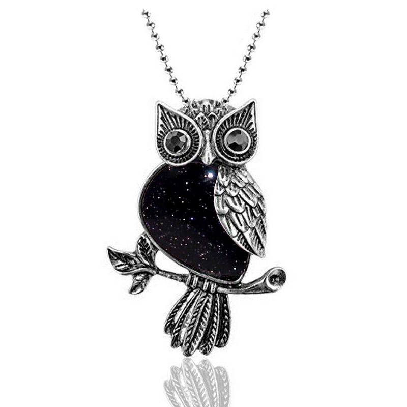 DAYOSHOP - Collar Buho Cuarzo Onix Mas Estuche
