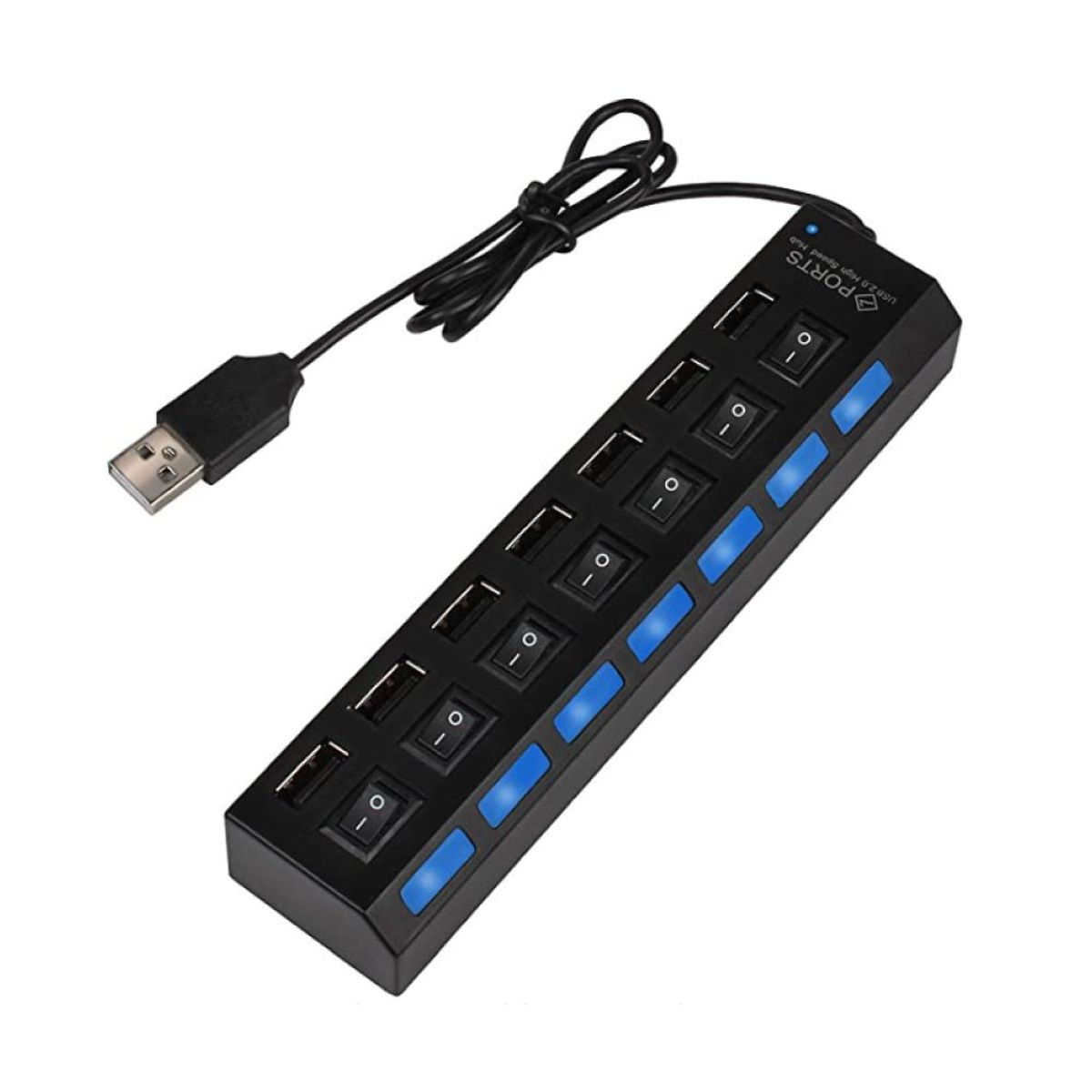 ONE PIXEL - Hub De 7 Puertos USB 2.0 Interruptor On/Off