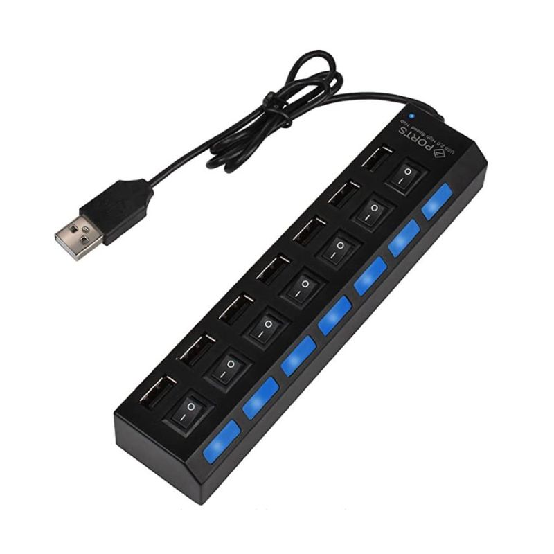 ONE PIXEL - Hub De 7 Puertos USB 2.0 Interruptor On/Off