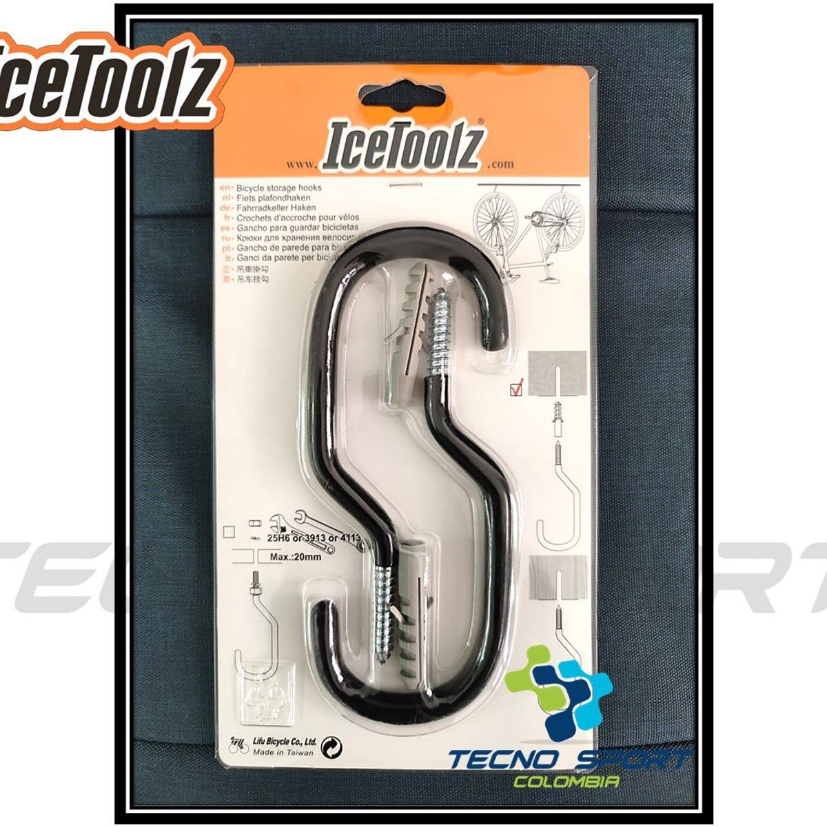 ICETOOLZ - Gancho Colgar Bicicleta Pared Techo Soporte Organizador X 2
