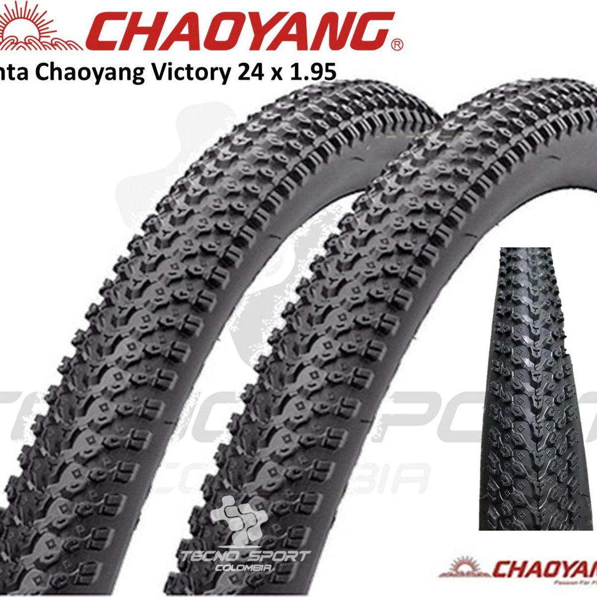 CHAOYANG - Llanta Bicicleta Rin 24 x 1.95 Chaoyang Mtb X 2 Unidades