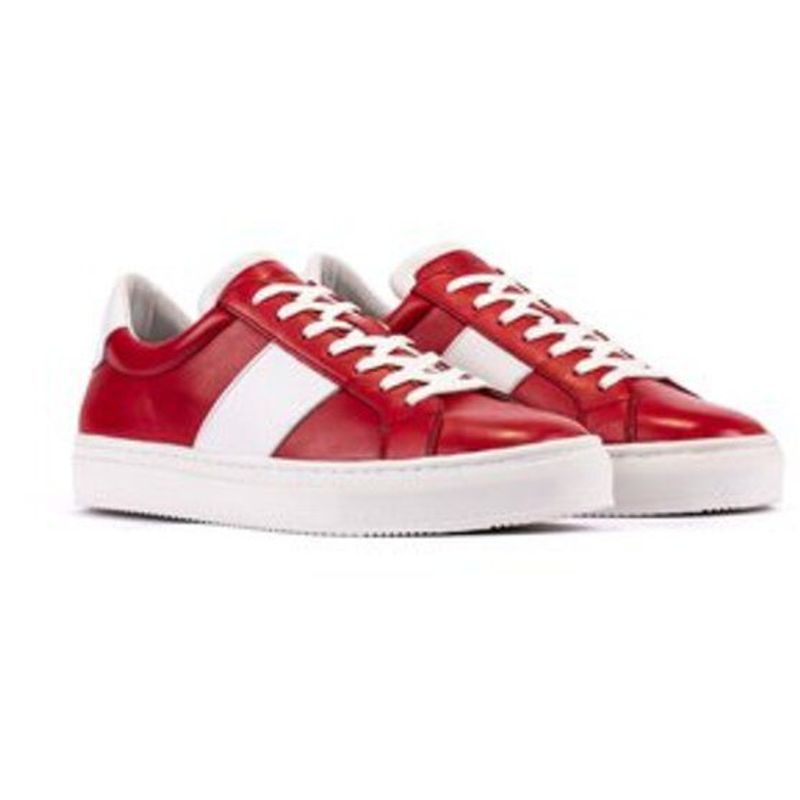 OVERSTATE - Tenis Casuales En Cuero  Marca Overstate DE-8448-5194ov Rojo