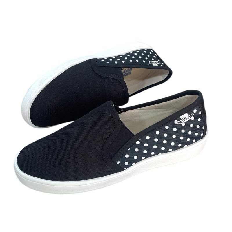 XIAN SHOES - mocasin mujer negro pepas 25