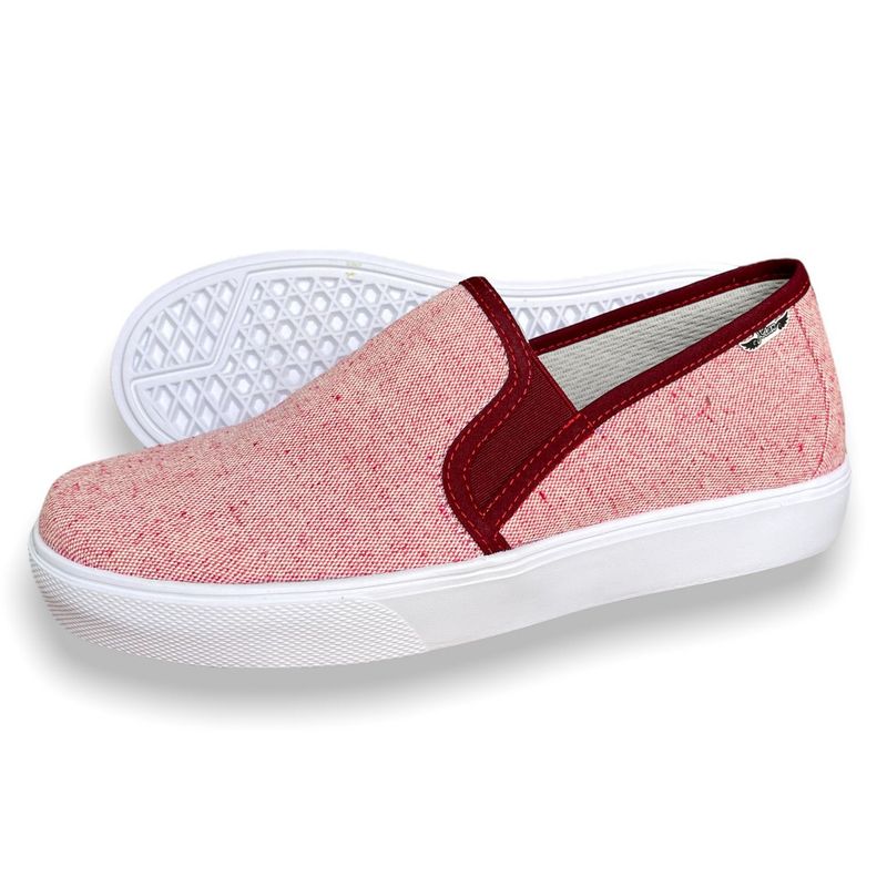 XIAN SHOES - oxford mocasin mujer rojo ecologico
