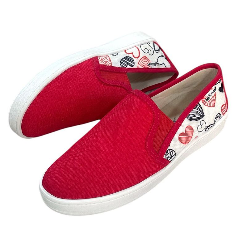 XIAN SHOES - mocasin mujer rojo corazones 25
