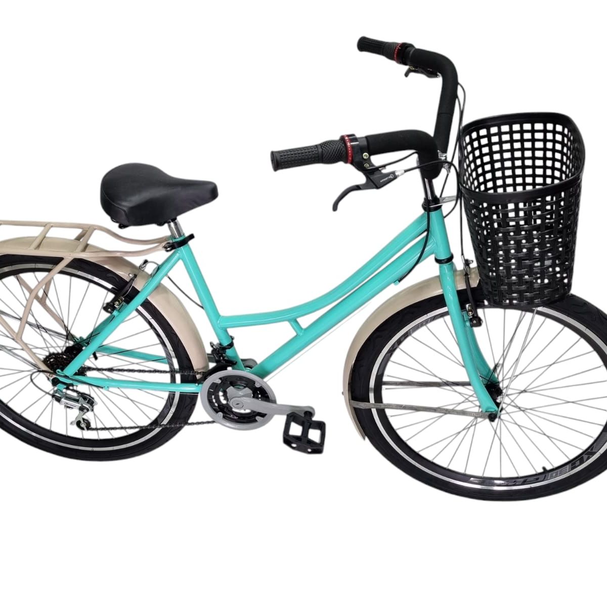 ATILA - Bicicleta Urbana Playera Parrilla y Canasta Rin 26 D/P