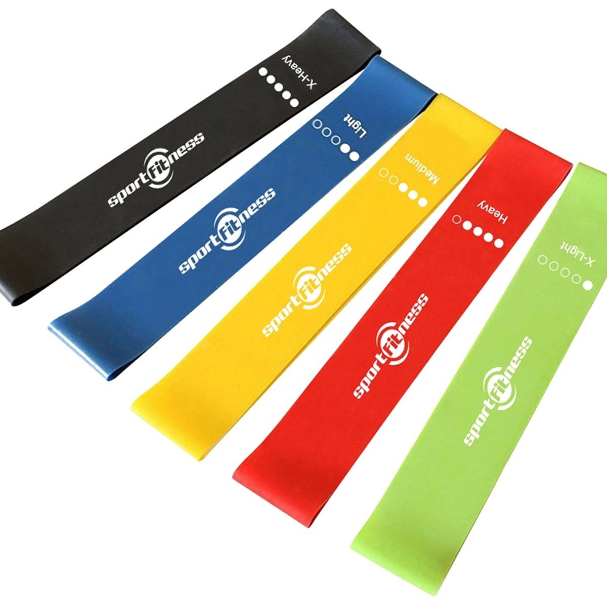 SPORT FITNESS - Banda Elástica Cerrada 5 pzas Sportfitnes Tonificación Gym