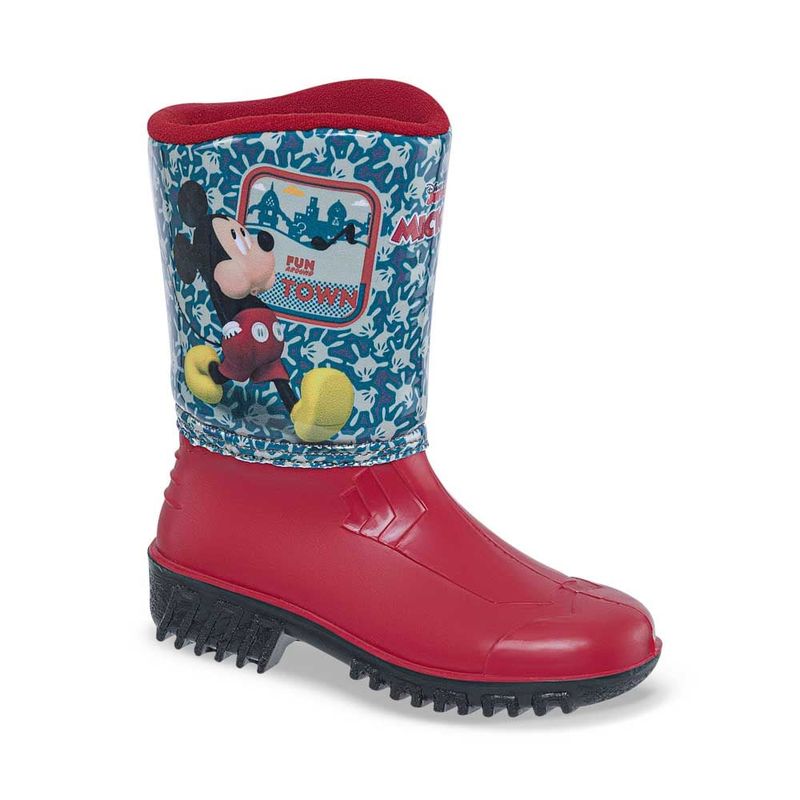 DISNEY - Botas Lluvia Mickey Osama Rojo-Negro para Niño Disney