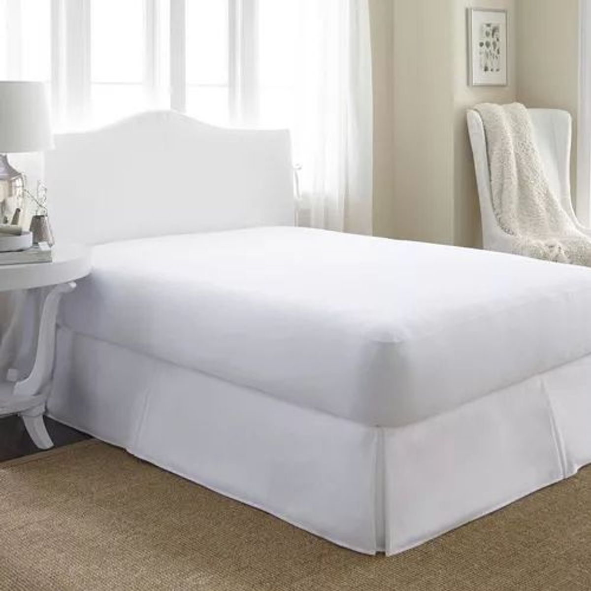 HAPPY BEAR - Protector Colchón King Polialgodon Hotel Blanco