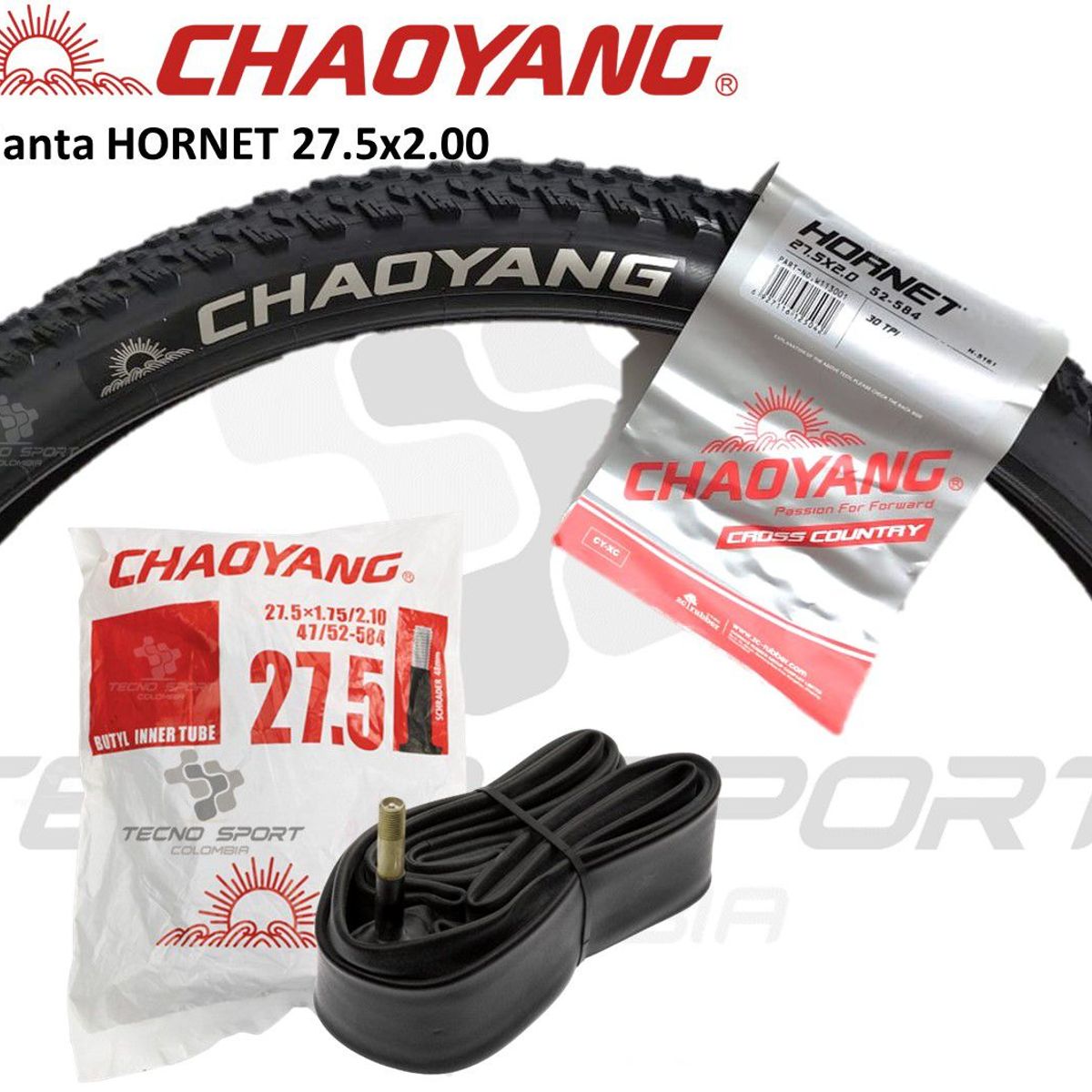 CHAOYANG - Llanta + Neumático Bicicleta 27.5 X 2.00 Chaoyang Coraza Mtb
