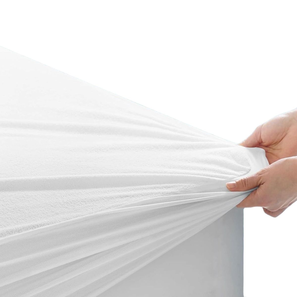 HAPPY BEAR - Protector Colchón Doble Polialgodon Soft Blanco