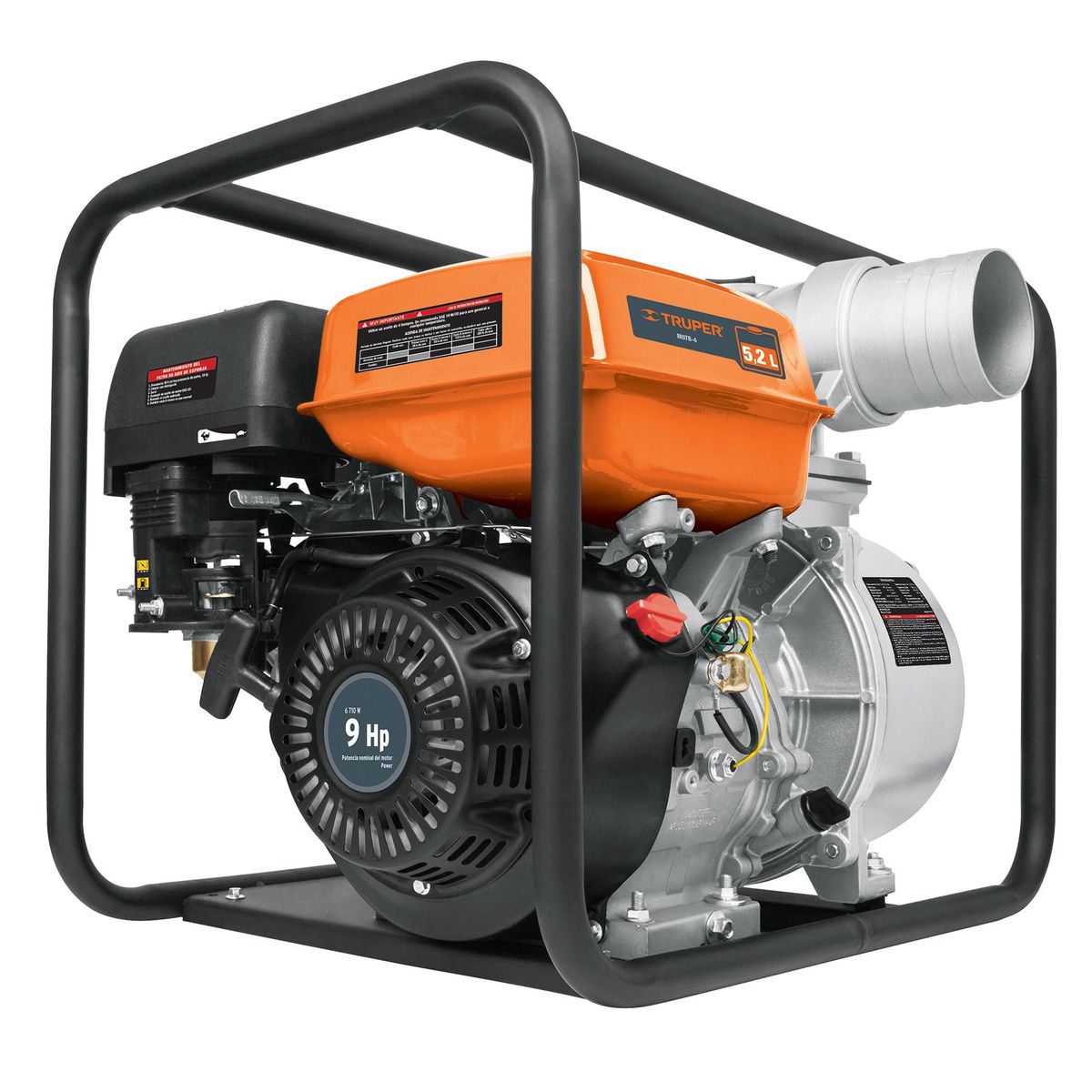 TRUPER - Motobomba A Gasolina 9 Hp, 1.500 L/min De 4", Autocebante Truper
