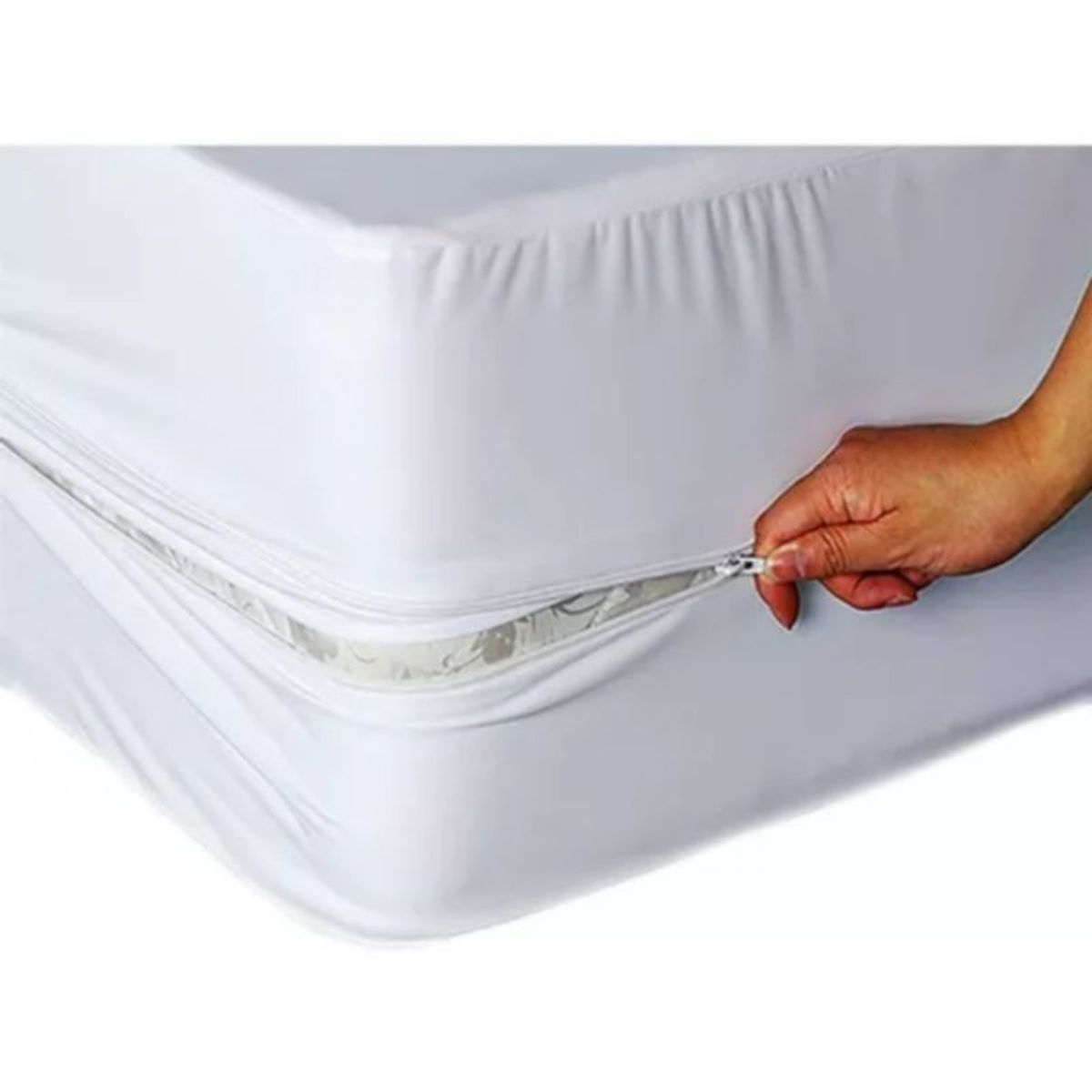 HAPPY BEAR - Protector Colchón Total Semidoble Polialgodon Soft Blanco