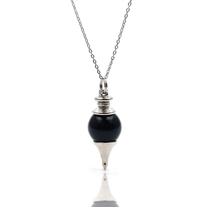 DAYOSHOP - Collar Cuarzo Onix Pendulo Mas Estuche