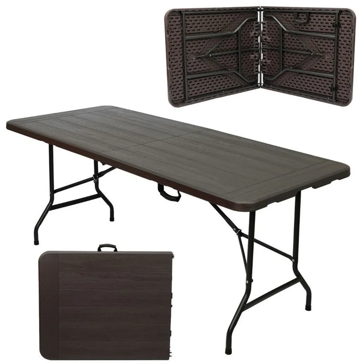 SUBE - Mesa Portafolio Plegable Tipo Madera Plástico Jardín