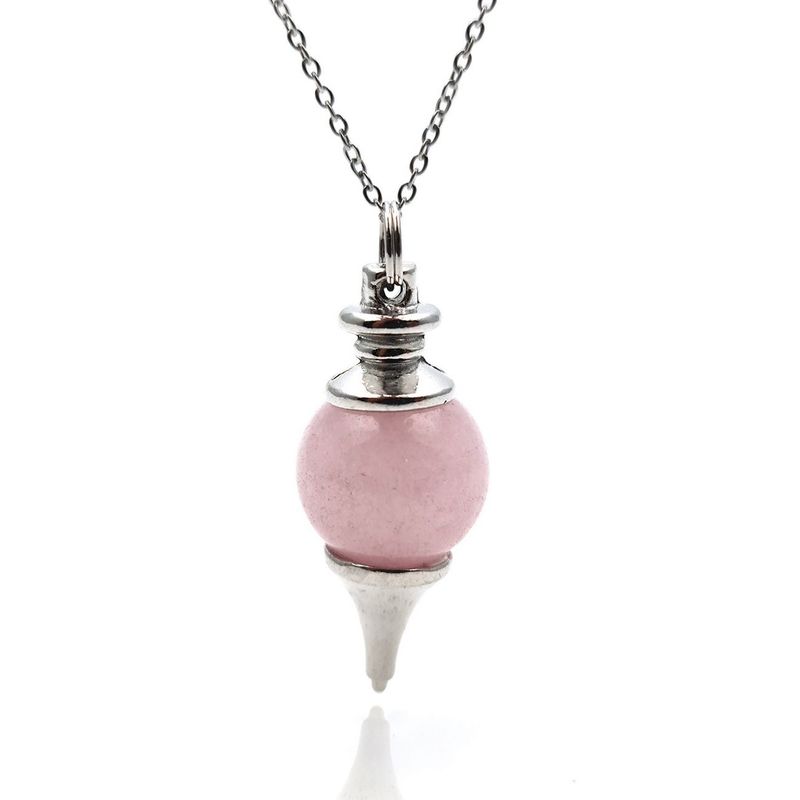 DAYOSHOP - Collar Cuarzo Rosa Pendulo Mas Estuche.