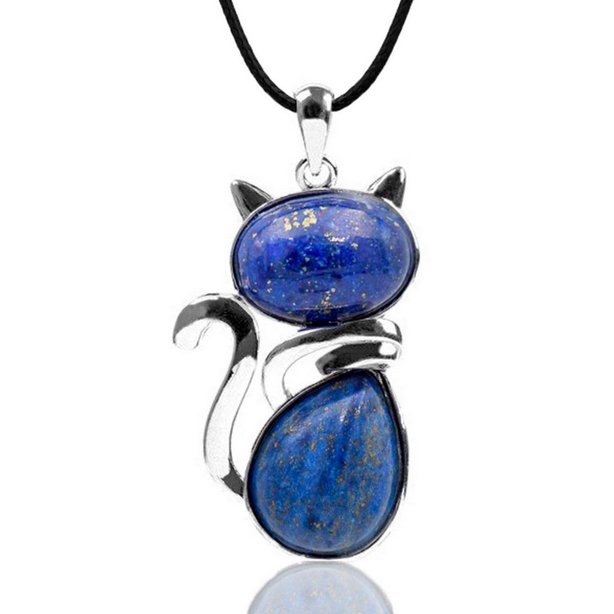 DAYOSHOP - Collar Gato Cuarzo Lapislazuli Mas Estuche