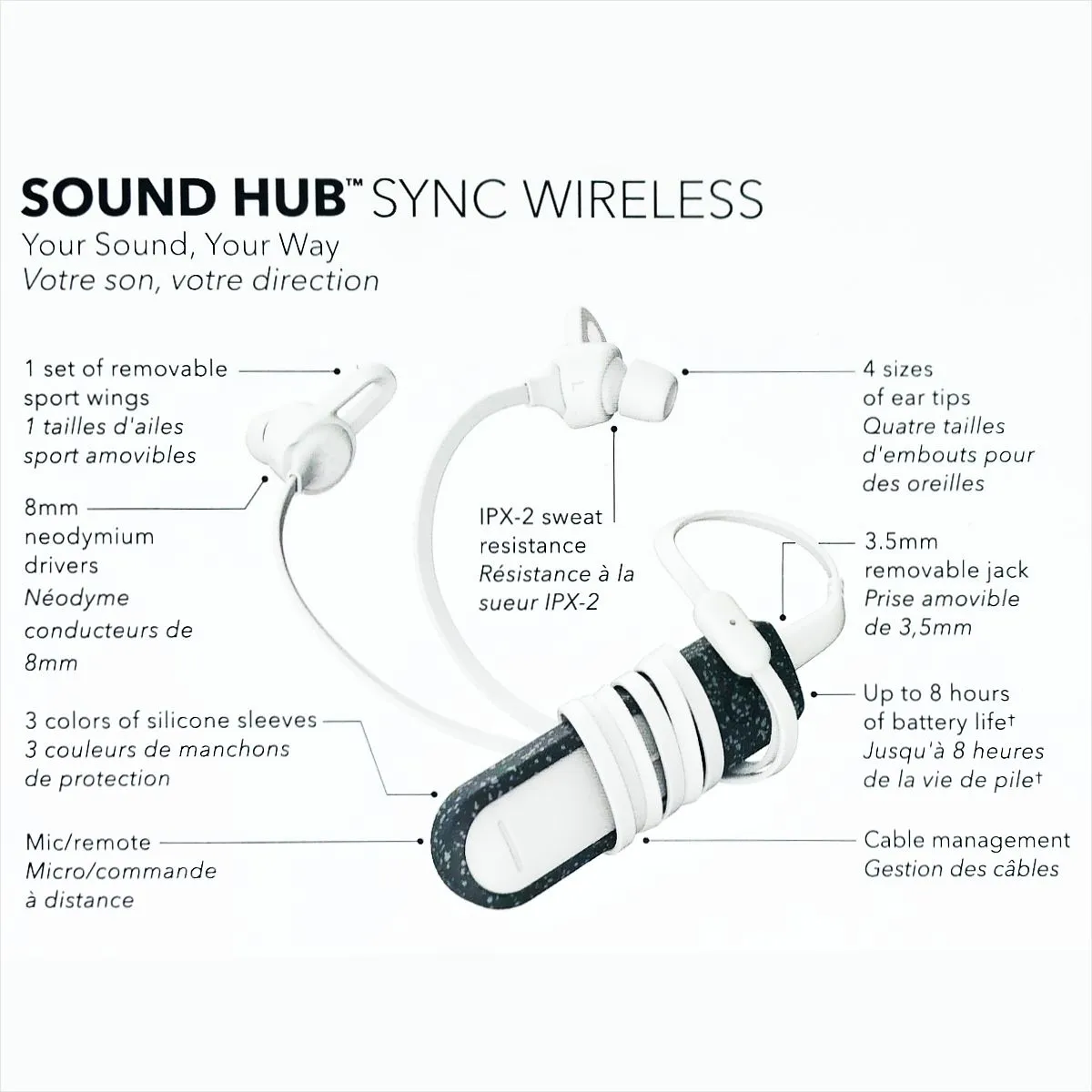 IFROGZ - Audífonos Earbuds  Receptor Bluetooth Ifrogz Sound Hub Sync Blanco