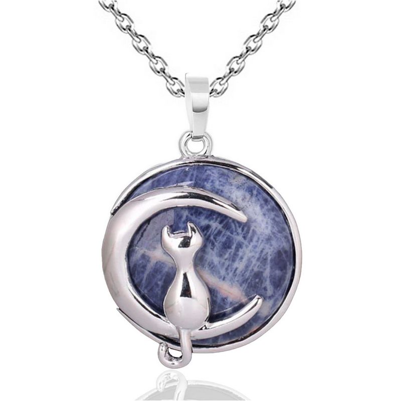 DAYOSHOP - Collar Cuarzo Sodalita Gato Luna Mas Estuche