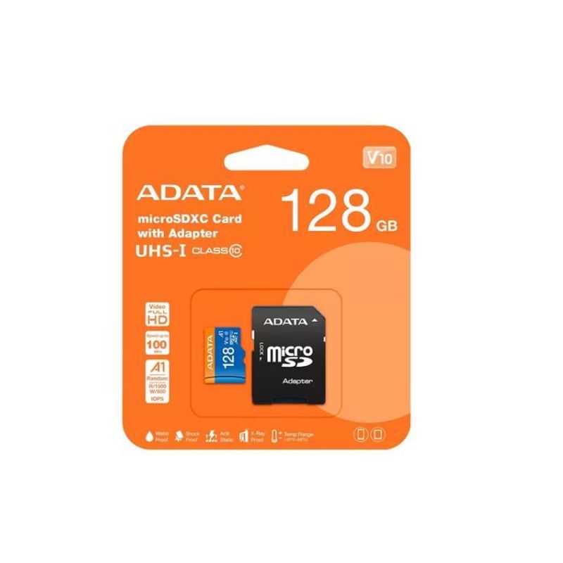 ADATA - Memoria Micro Sd Adata 128 Gb 100Mb/sg AUSDX128GUICL10A1-RA1