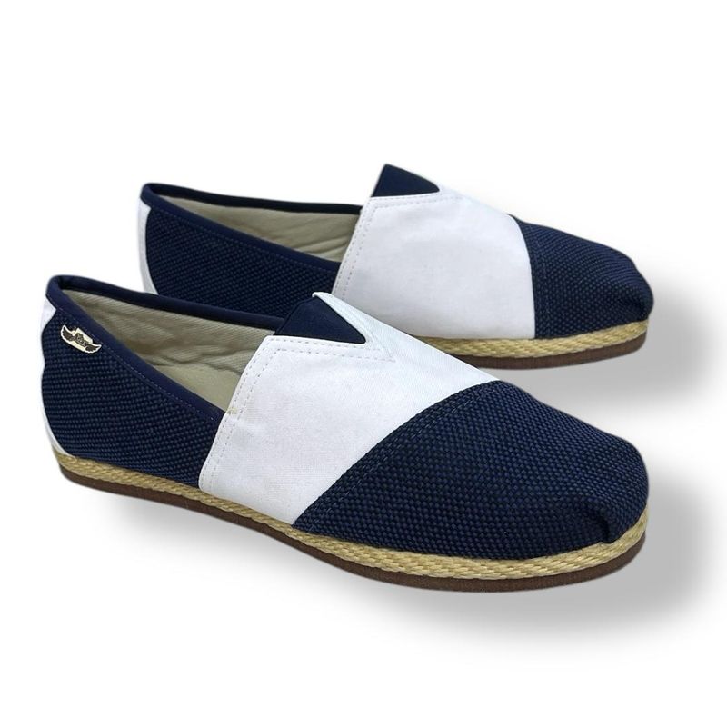 XIAN SHOES - Alpargata hombre yute azul-blanco