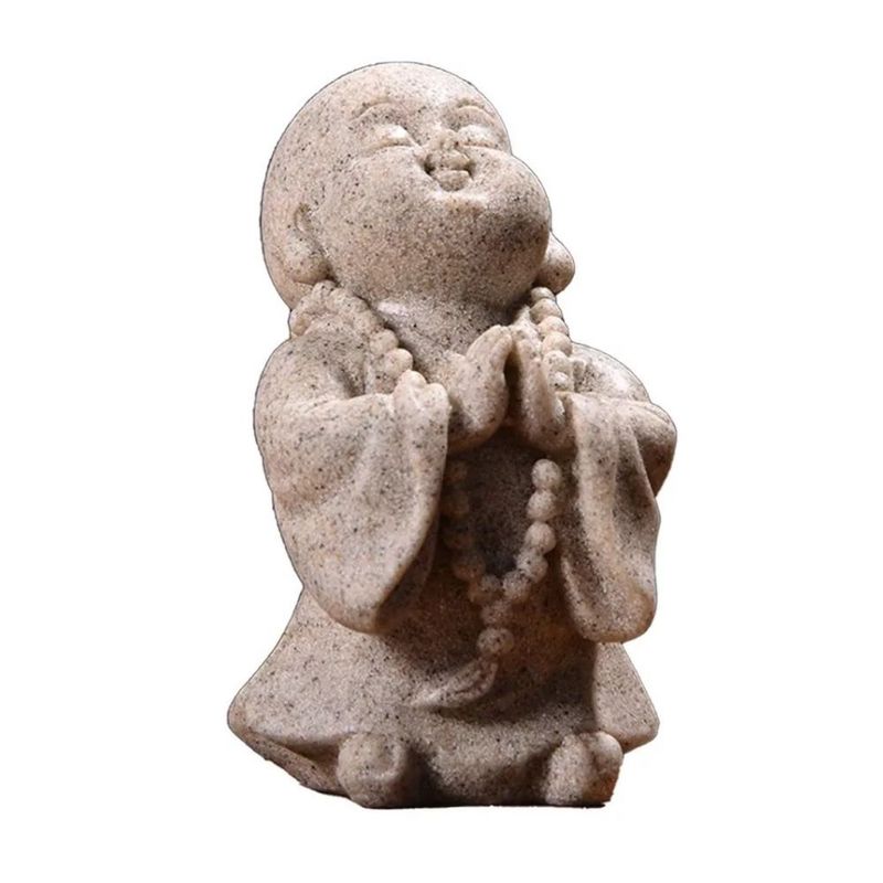 UBMD - Estatua Monje Oracion UBMD Piedra Arenisca BH29421.