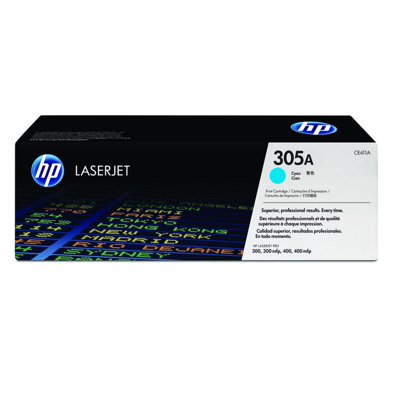 HP - Cartucho De Toner Hp 305a Cian Laserjet Original Ce411a