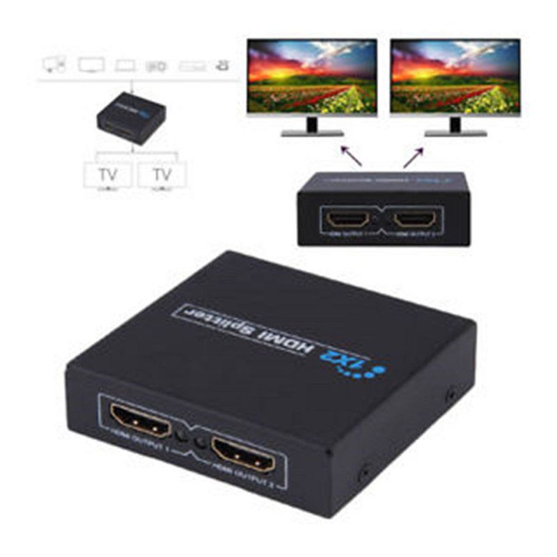 GENERICO - Splitter hdmi 1x2 1 entrada a 2 salidas 1080 p full hd
