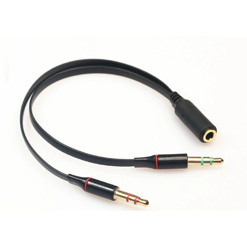 GENERICO - Cable divisor de audio triestereo 2 machos a 1 hembra 3.5 mm