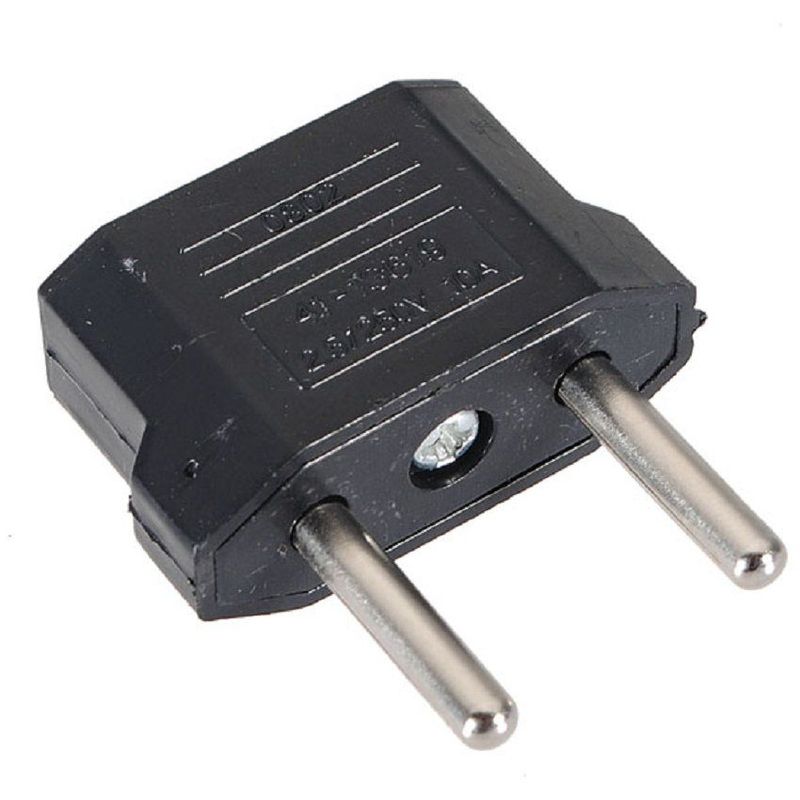 GENERICO - Adaptador de enchufe de energía de viaje plano a redondo
